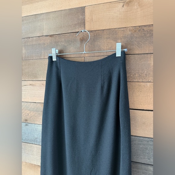 Vintage 90s Black Worsted Wool Midi Skirt Gantos Made In USA - Picture 10 of 10